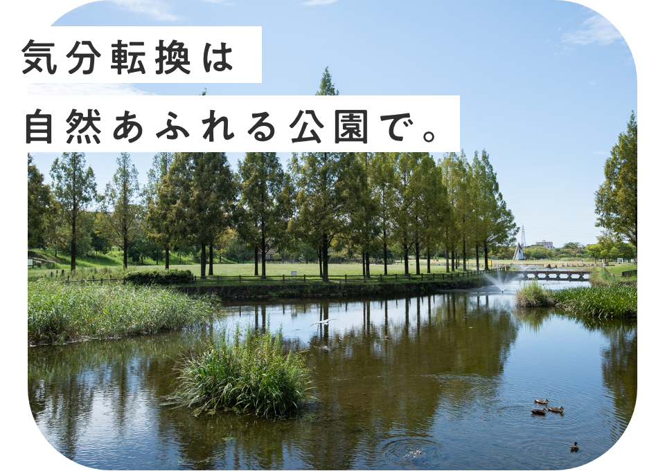 気分転換は 自然あふれる公園で。