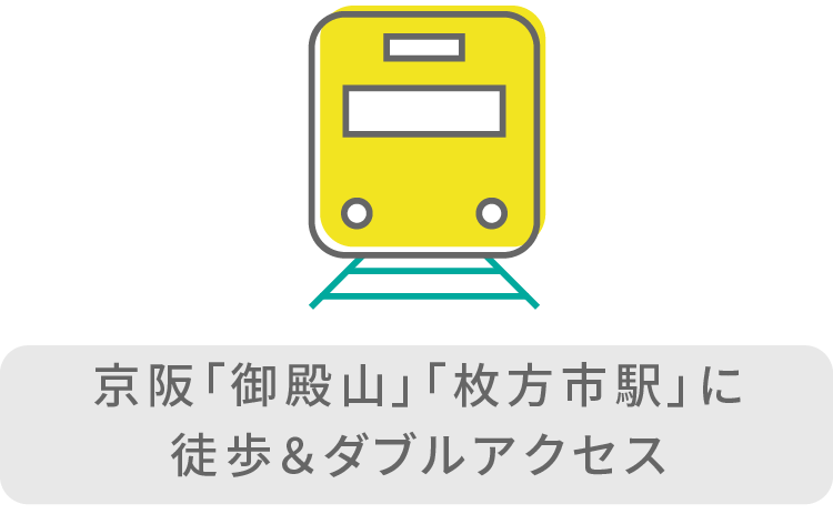 京阪「御殿山」「枚方市駅」に徒歩&ダブルアクセス