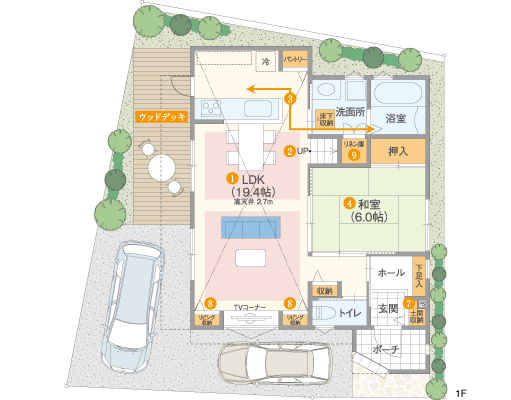 化粧コーナー付大型wicのある家 高橋開発